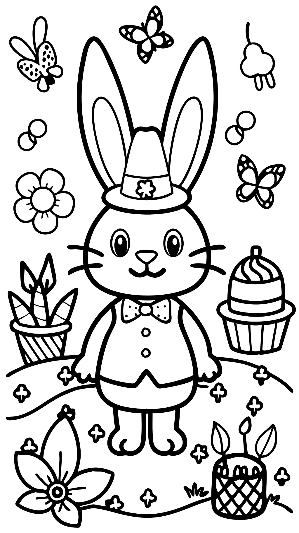 coloriage imprimable de lapin